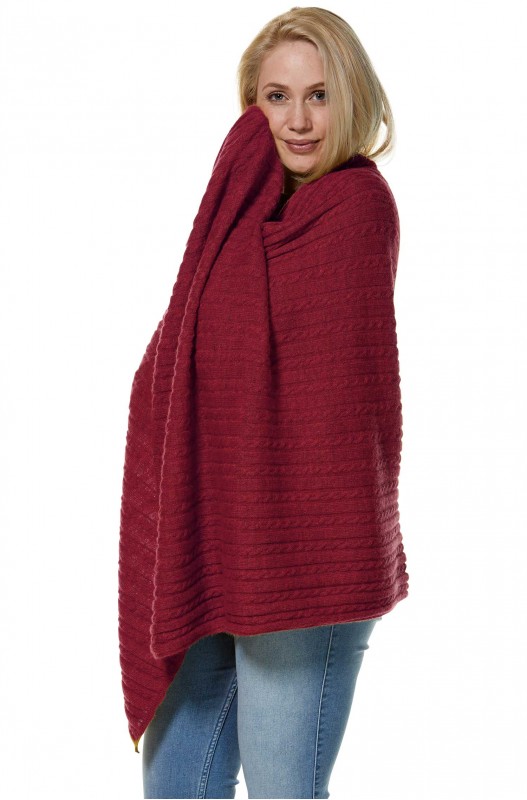 Schal/Stola Suave aus Babyalpaka in sand mit Zopfmuster